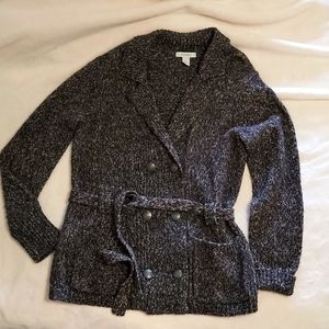 dressbarn Double Breasted belted sweater sz. M